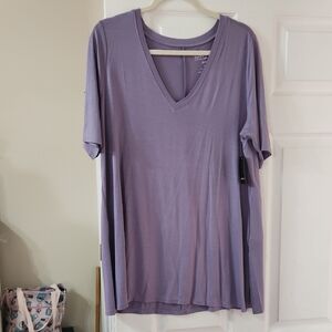 torrid Lavender V-Neck Short Sleeve Top